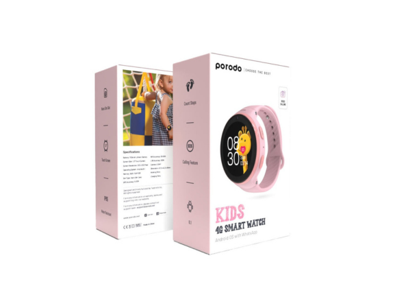 Porodo 4G Kids GPS Smart Watch with JuniCare App - Pink Porodo 4G Kids GPS Smart Watch with JuniCare App - Pink